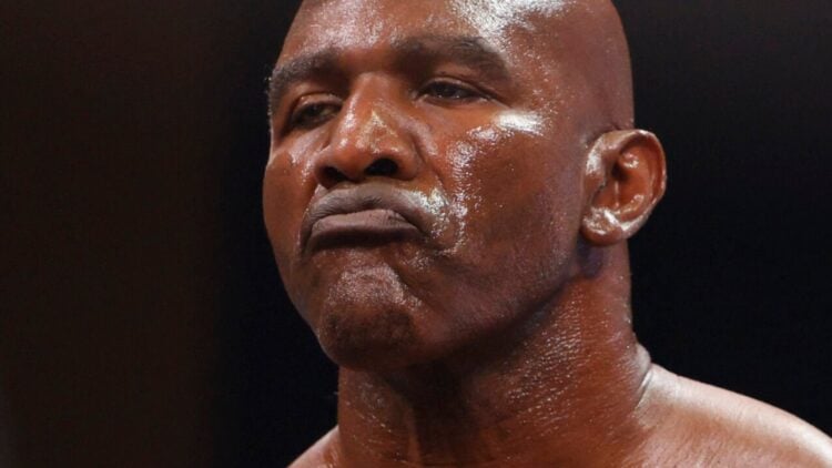 Evander Holyfield close-up in his fight with Vitor Belfort