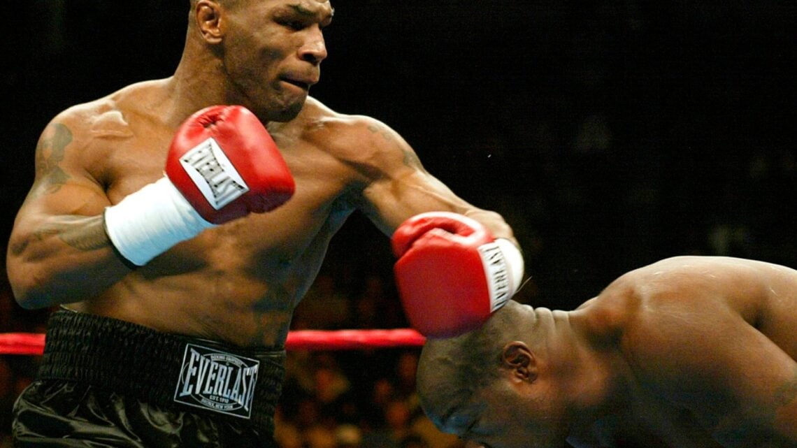 Mike Tyson fighting in the ring