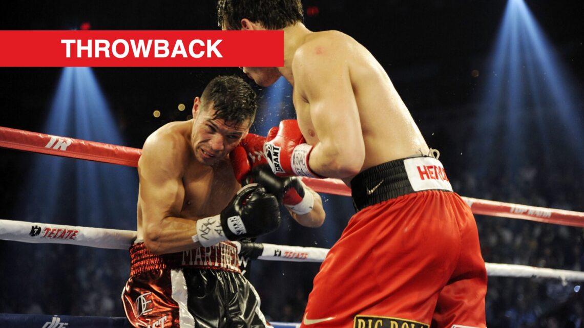 Julio Cesar Chavez Jr. lands a shot on Sergio Martinez