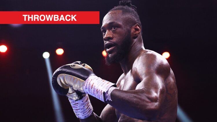 Image of Deontay Wilder with throwback label