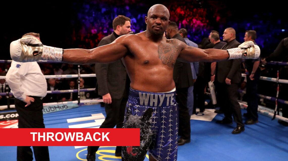 Dillian Whyte celebrates victory with throwback label