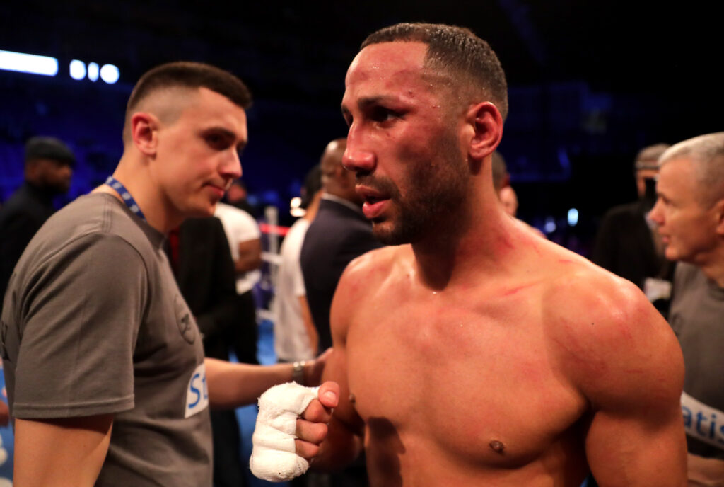 James DeGale in the ring after his super middleweight title fight loss to Chris Eubank Jr. back in 2019