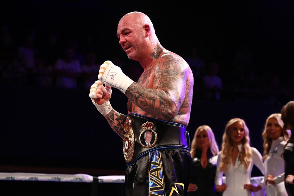 Lucas Browne celebrates Faiga Django