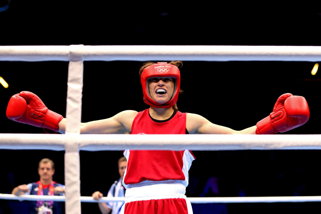 Katie Taylor celebrates Olympic victory