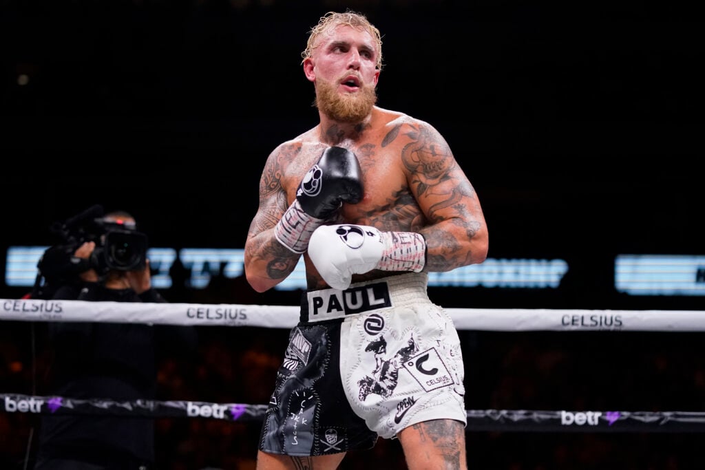 Jake Paul during fight with Nate Diaz