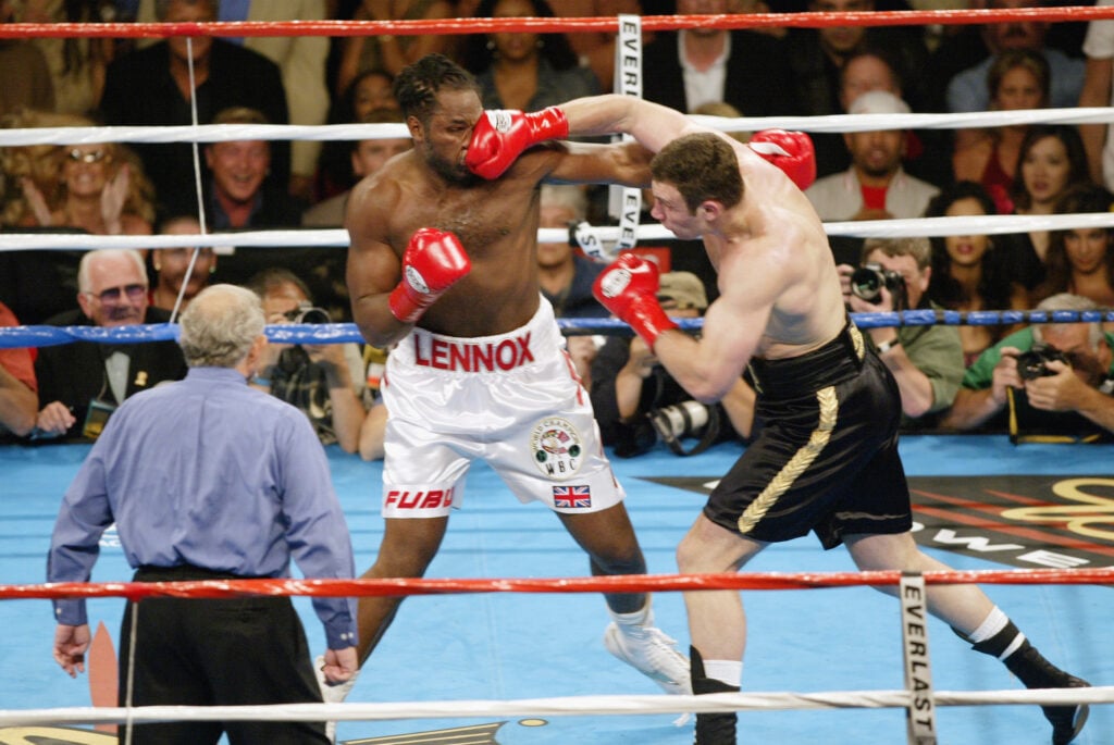 Vitali Klitschko hits Lennox Lewis
