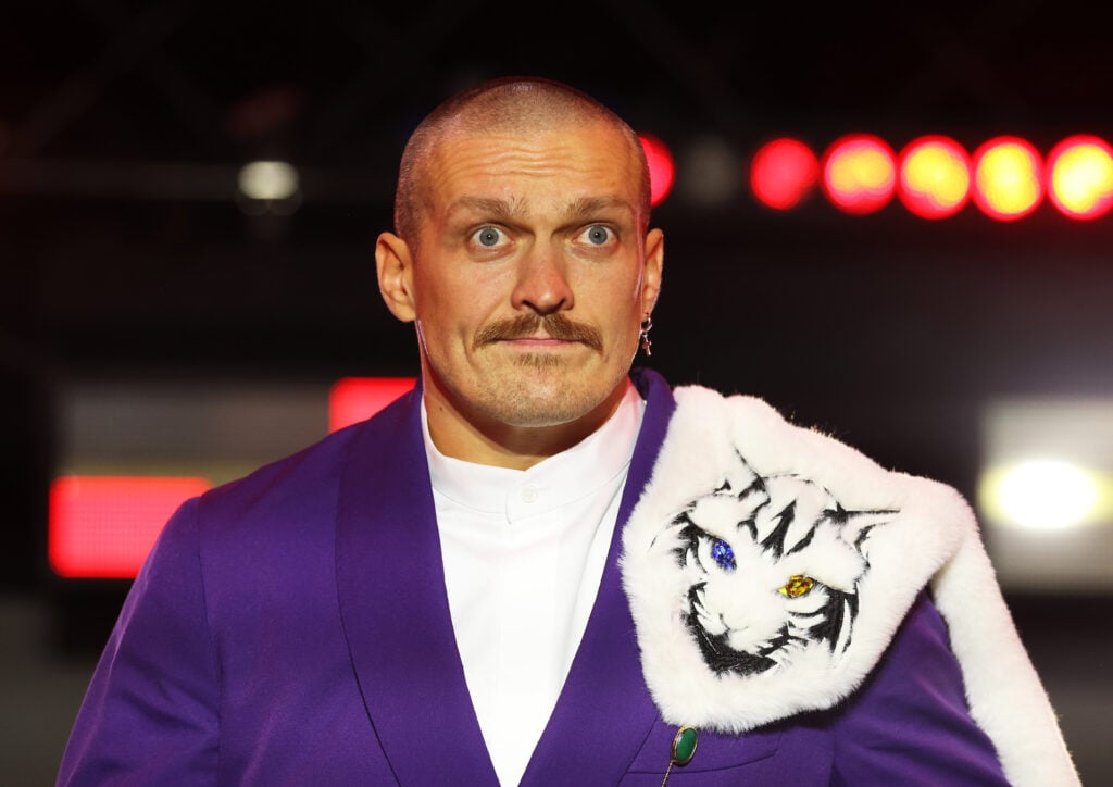 Oleksandr Usyk at the Grand Arrivals ahead of fighting Tyson Fury