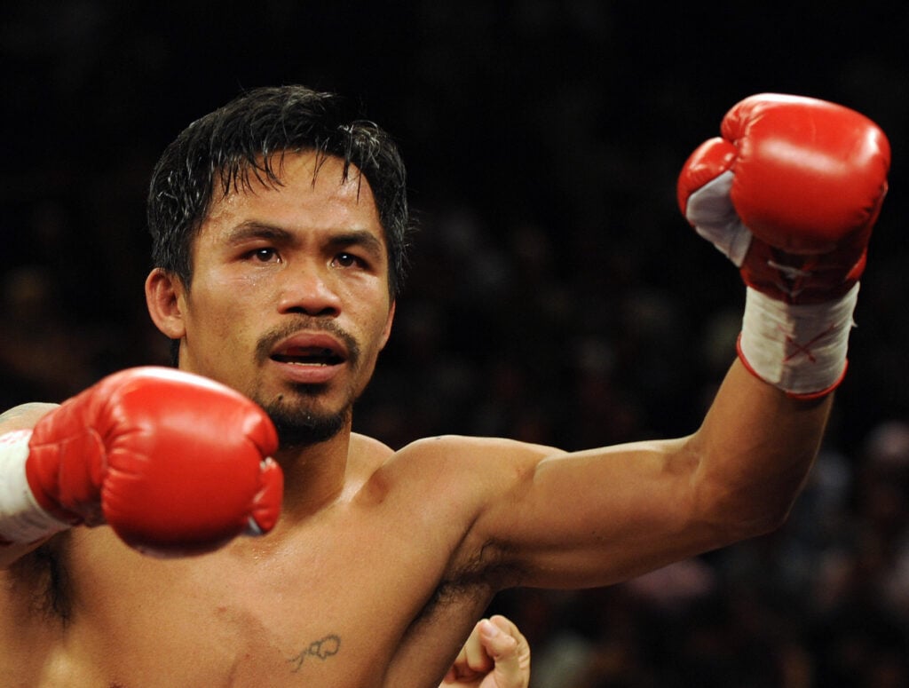 Manny Pacquiao after knocking out Ricky Hatton