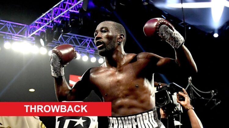 Terence Crawford celebrates defeating Jeff Horn with throwback label