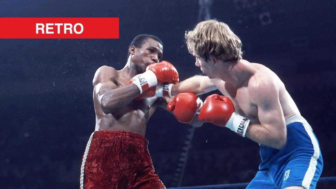 Alfredo Escalera receiving punch with retro label.