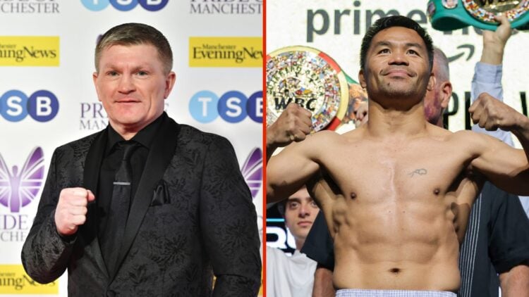 Split image of Ricky Hatton and Manny Pacquiao both posing