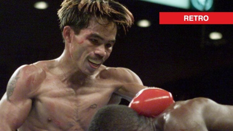 Manny Pacquiao clinches with Lehlo Ledwaba