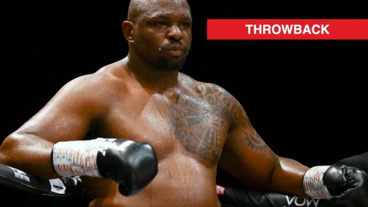 Dillian Whyte resting on the corner of the ring during a fight