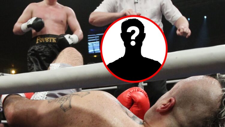 Alexander Povetkin watches on after knocking out Javier Mora with inset of mystery silhouette