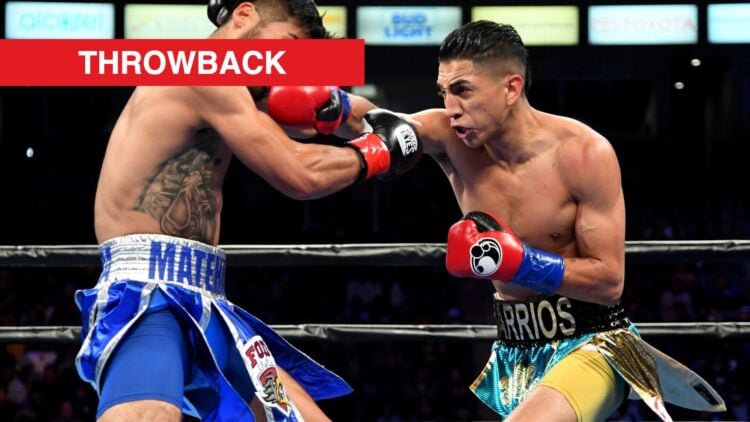 Mario Barrios lands a straight right hand on the chin of Richard Zamora during their fight