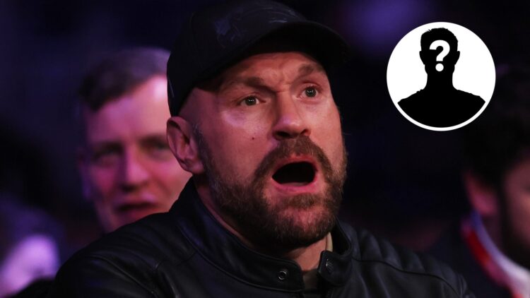 Left: Tyson Fury shouts as he watches his cousin Walter face Dale Arrowsmith. Right: Mystery Fighter