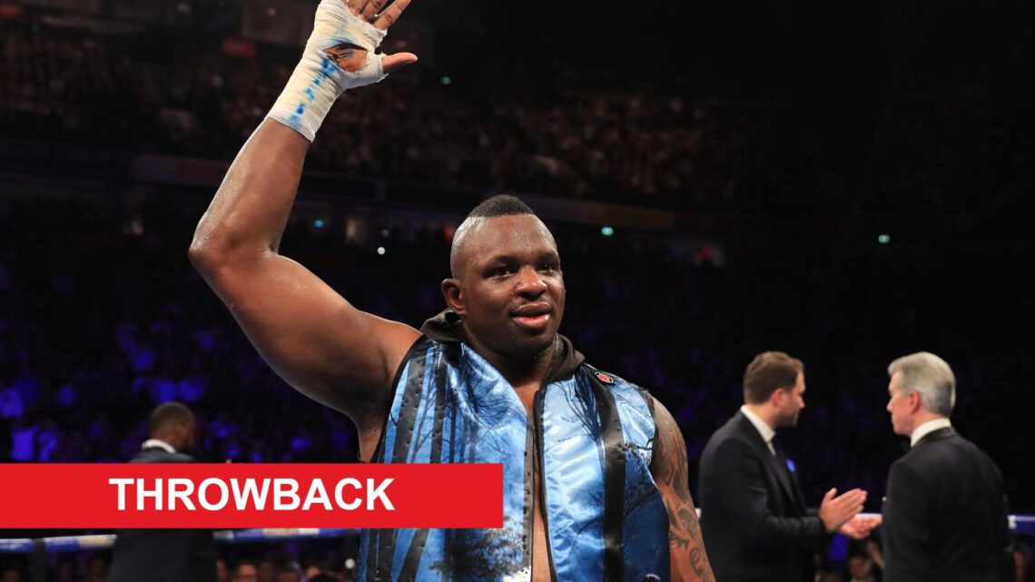 Dillian Whyte celebrates defeating Derek Chisora with throwback label