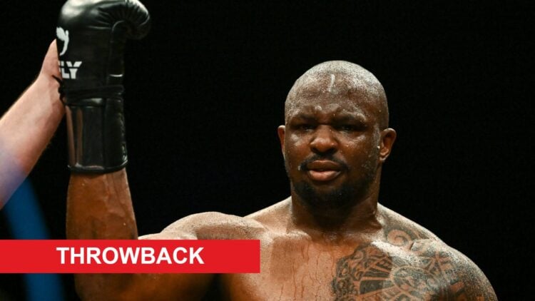 Dillian Whyte after beating Christian Hammer with throwback label