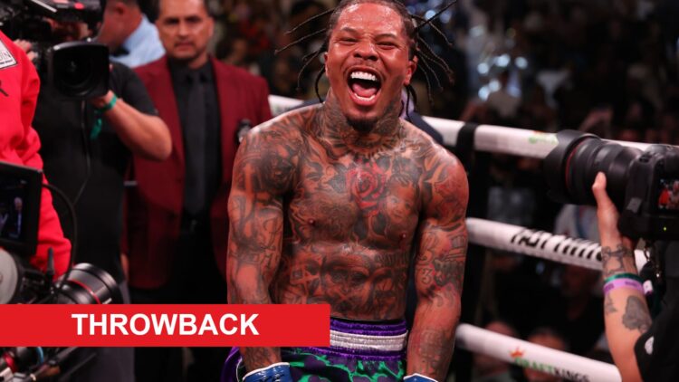 Gervonta Davis celebrates his win over Ryan Garcia with throwback label