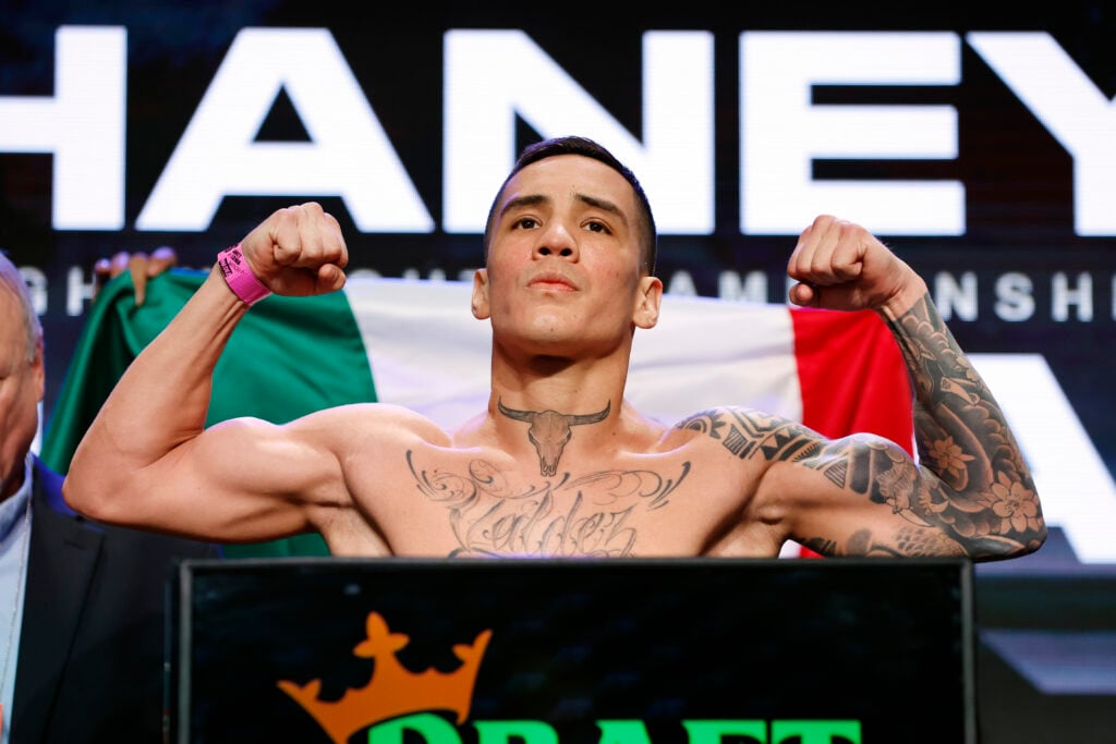 Oscar Valdez weighing-in