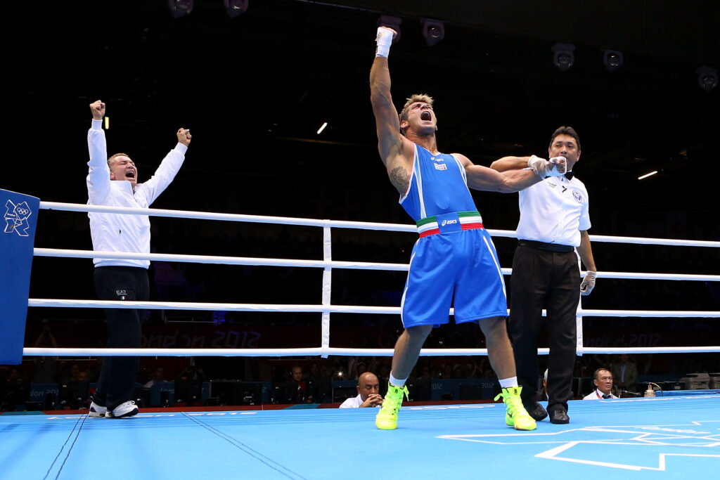Clemente Russo reacts to Olympic win