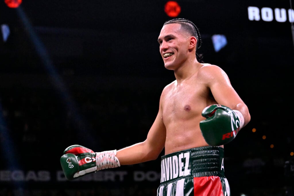David Benavidez during his fight with Demetrius Andrade