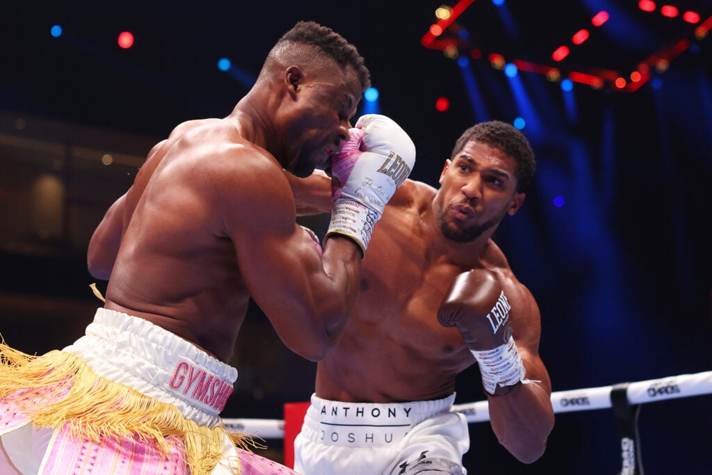 Anthony Joshua punches Francis Ngannou