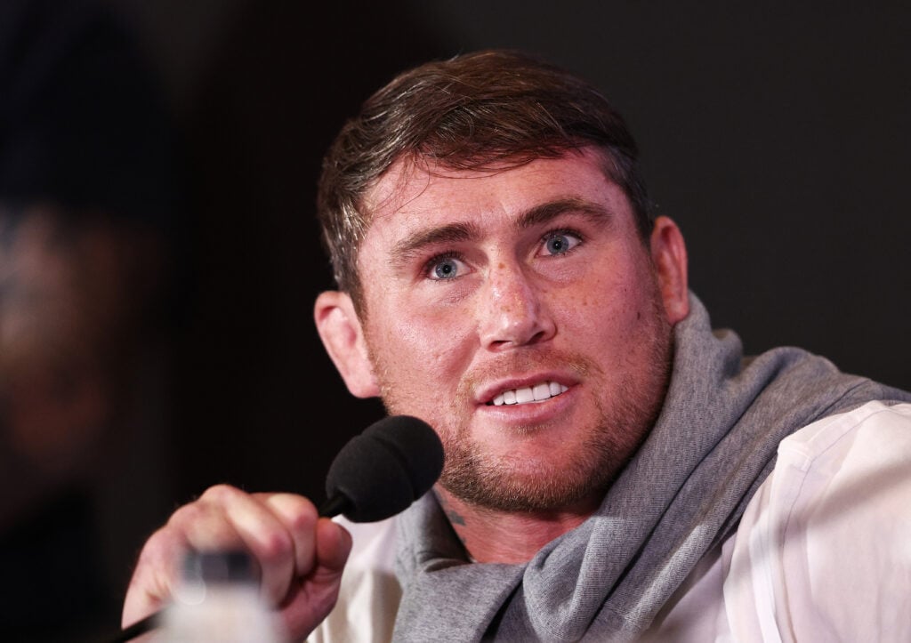 Darren Till speaks at a pre-fight press conference ahead of his fight with Luke Rockhold at Misfits Boxing 22