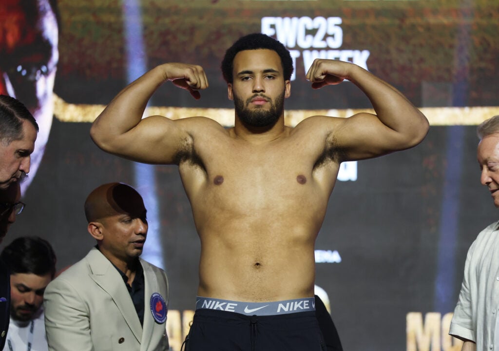 Moses Itauma weighs-in to fight Dillian Whyte