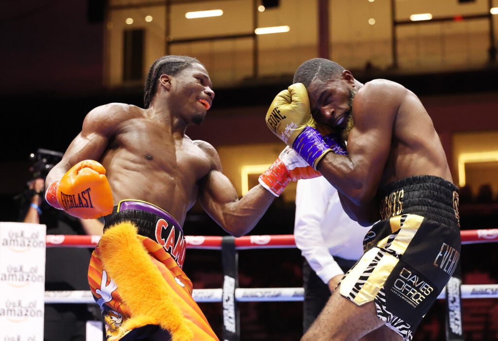 Raymond Ford lands a left uppercut on Abraham Nova