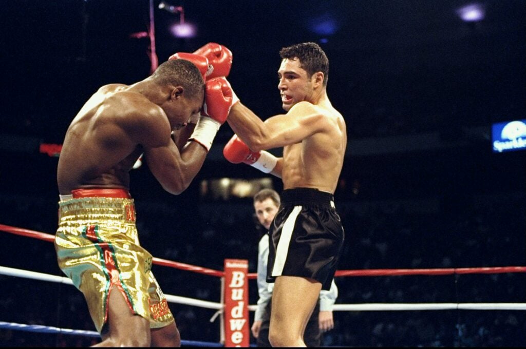 Oscar De La Hoya boxing Ike Quartey