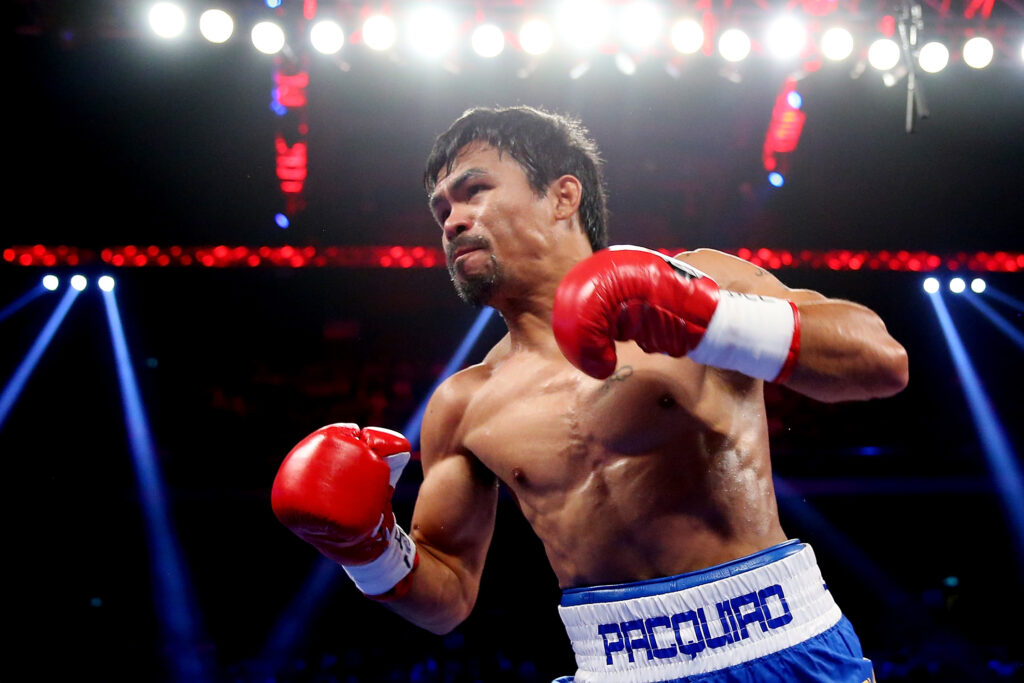 Manny Pacquiao during his fight with Chris Algieri