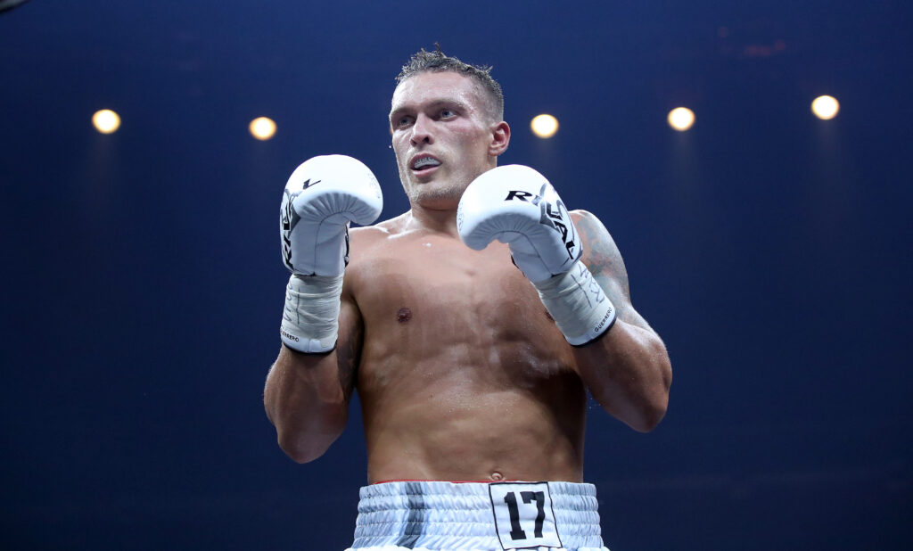 Oleksandr Usyk during his fight with Marco Huck