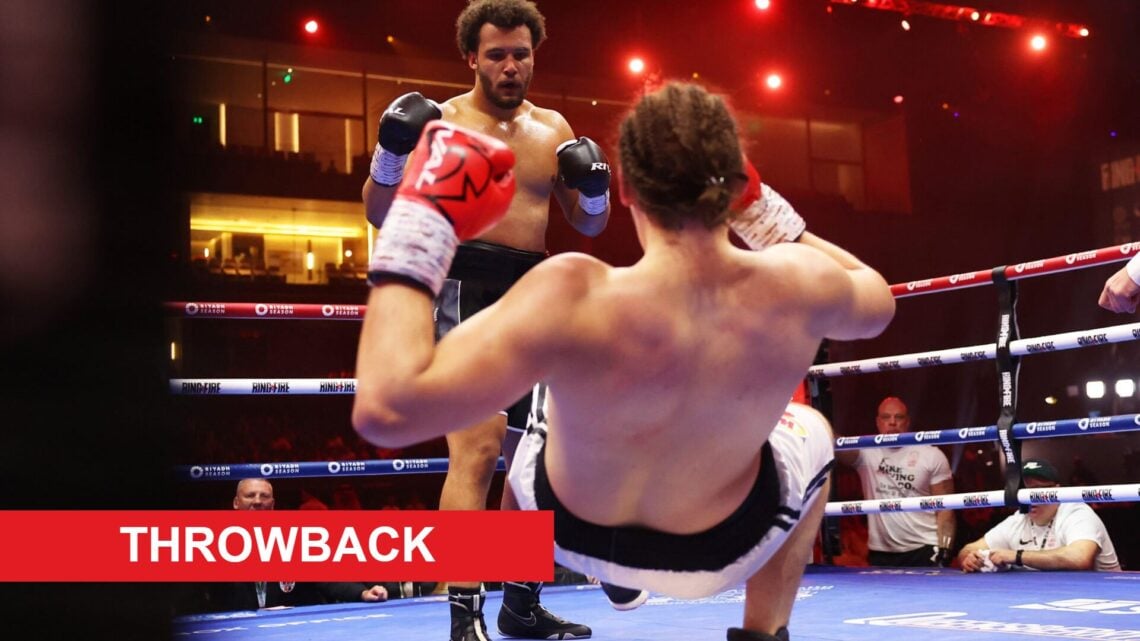 Moses Itauma knocks down Ilja Mezencev with throwback label