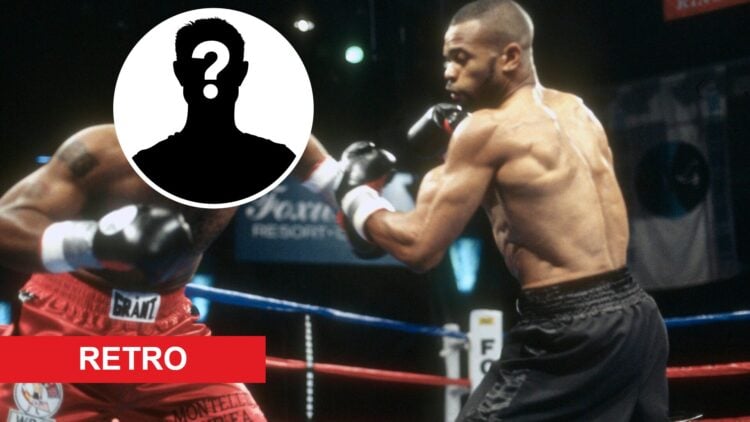 Roy Jones Jr. fighting Montell Griffin with hidden identity and retro label
