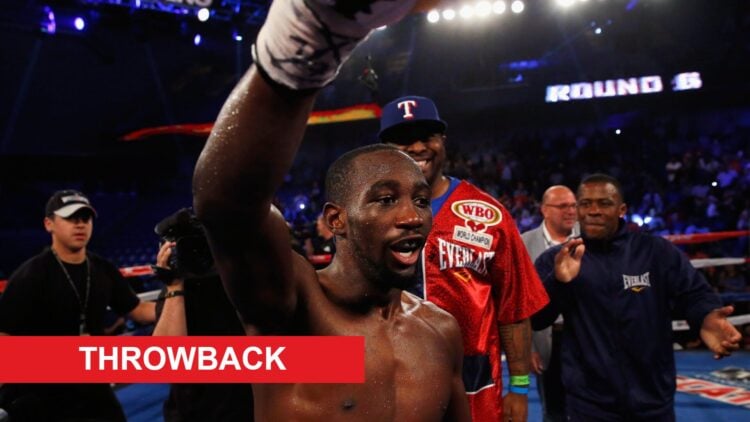 Terence Crawford after finishing Thomas Dulorme with throwback label