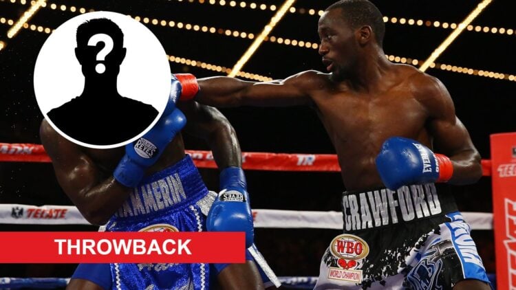 Terence Crawford punching Hank Lundy with hidden identity and throwback label