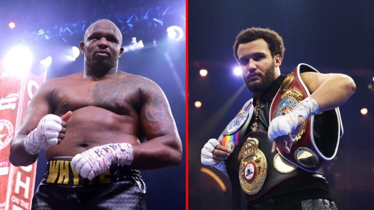 Split image of Dillian Whyte and Moses Itauma after fights
