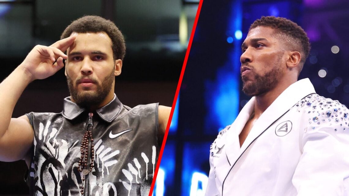 Moses Itauma celebrates win over Whyte split with AJ in white bejewelled robes