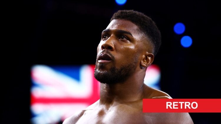 Anthony Joshua in the ring ahead of his heavyweight title fight with Oleksandr in August, 2022.