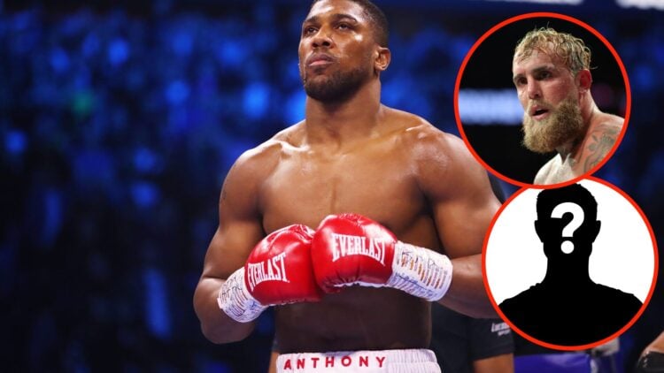 Center: Anthony Joshua in the ring ahead of his fight with Jermaine Franklin in 2023 Insert: Jake Paul in the ring during his fight with Julio Cesa...