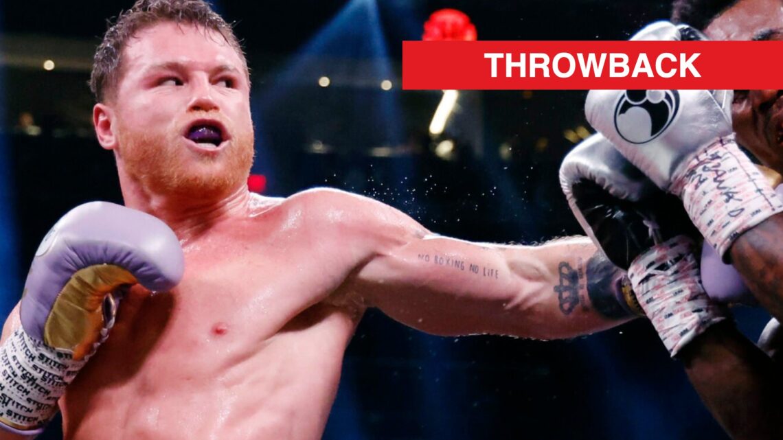 Canelo lands a left hook on the head of Jermell Charlo