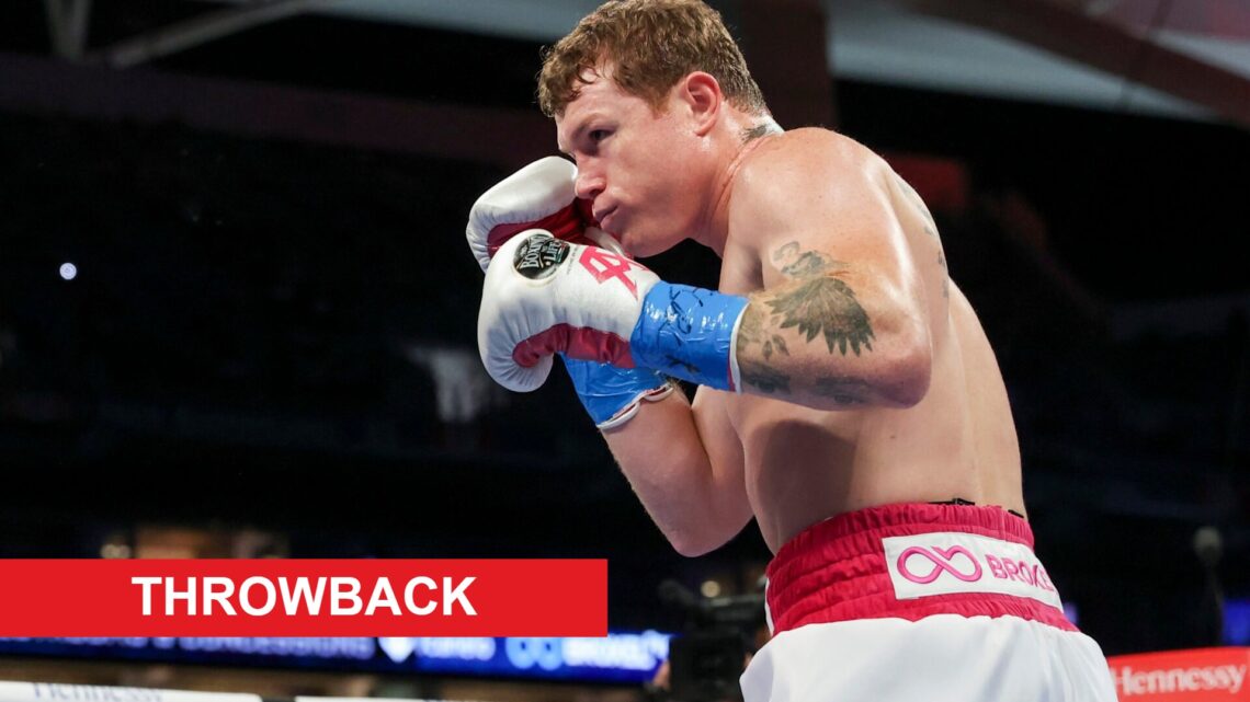 Canelo Alvarez in the ring during his fight with Avni Yildirim in February, 2021