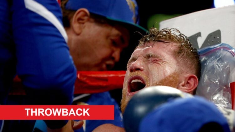 Canelo Alvarez sits in his corner during his fight with Gennady Golovkin in September, 2017