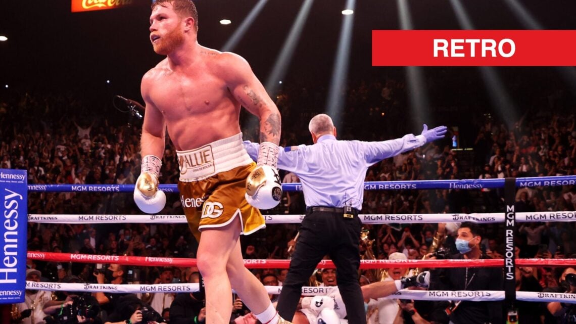 Canelo runs off after dropping Caleb Plant