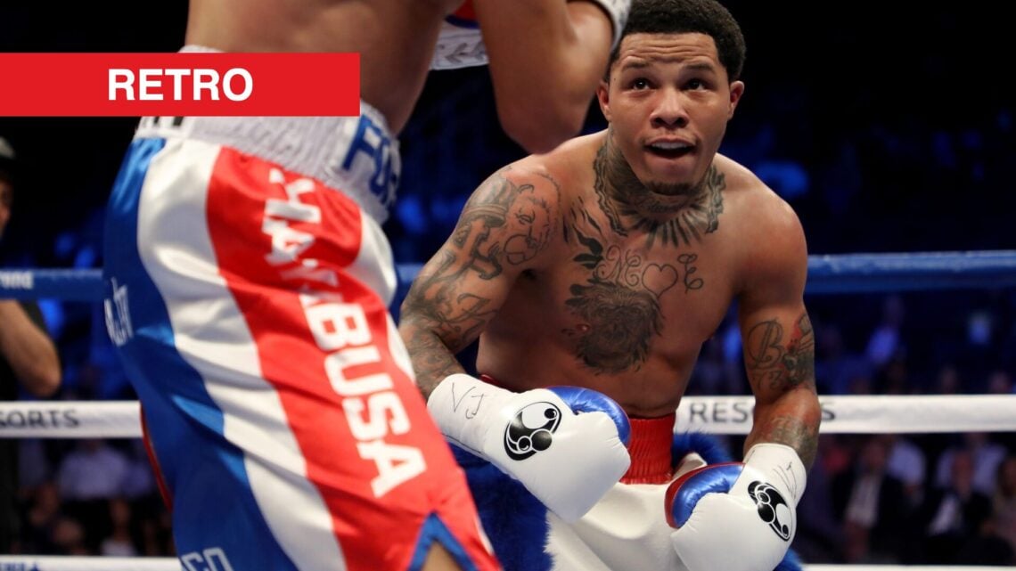 Davis looks at Fonseca during their fight