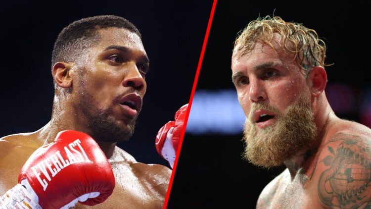 Anthony Joshua in the ring vs Jermaine Franklin split with Jake Paul in the ring vs Julio Cesar Chavez Jr