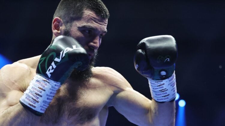 close-up of Artur Beterbiev during his fight with Dmitry Bivol