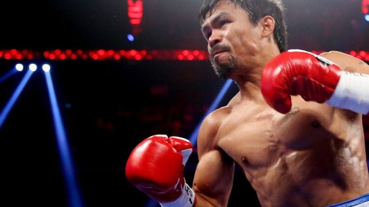 Manny Pacquiao in the ring during fight with Chris Algieriz