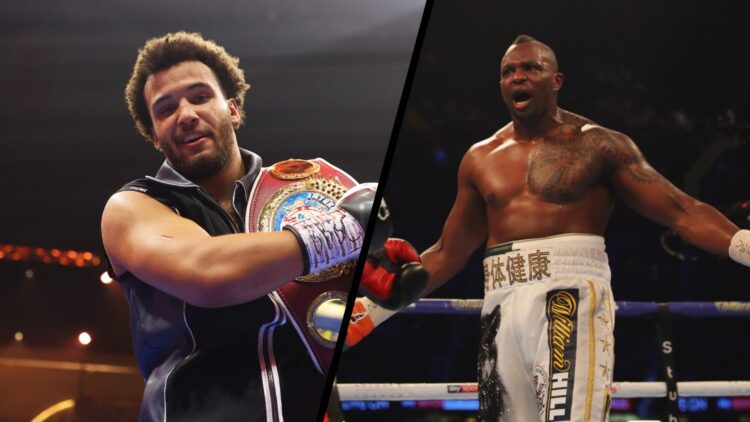 Moses Itauma brandishes a belt after beating Demsey McKean split with Dillian Whyte taunting Robert Helenius
